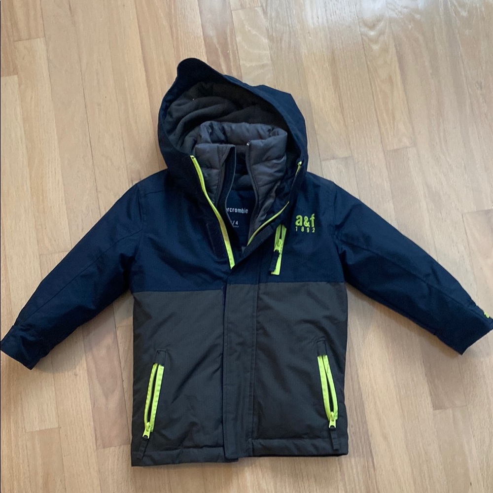 Abercrombie Kids Navy and Grey Hooded Jacket